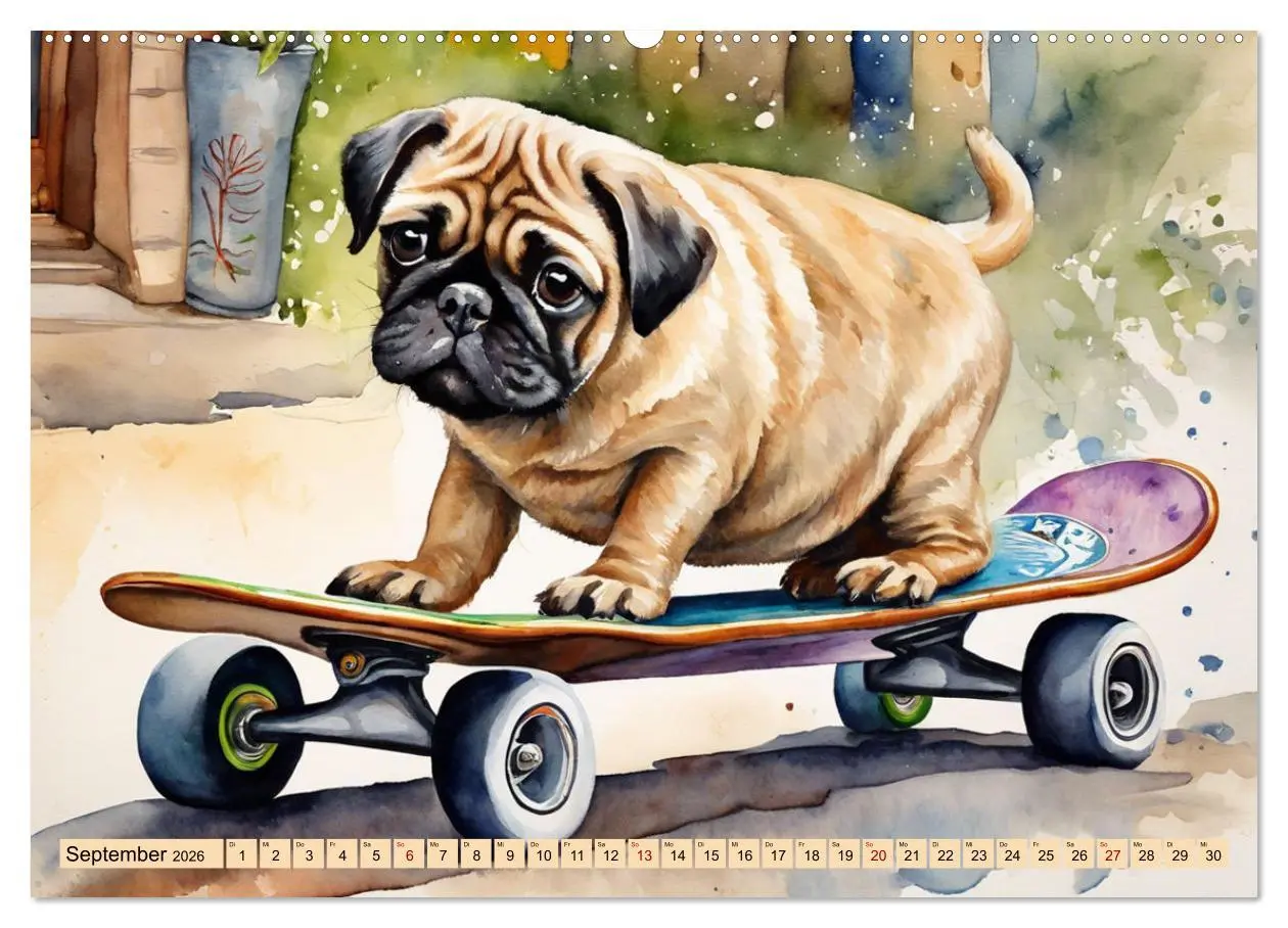 Bild: 9783457411766 | Knuffige Möpse (hochwertiger Premium Wandkalender 2026 DIN A2...