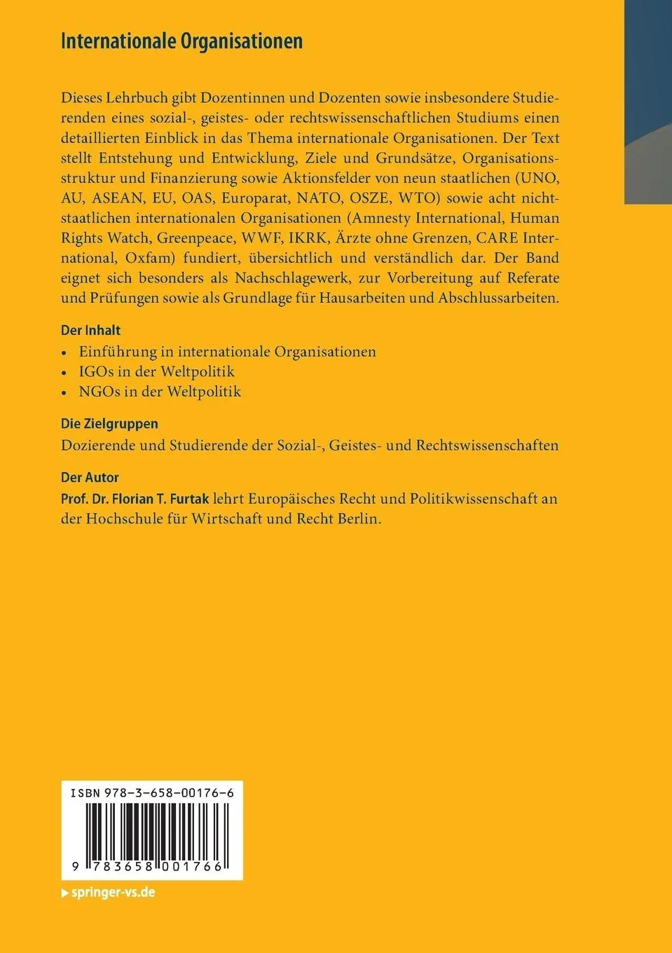 Rückseite: 9783658001766 | Internationale Organisationen | Florian T. Furtak | Taschenbuch | XX