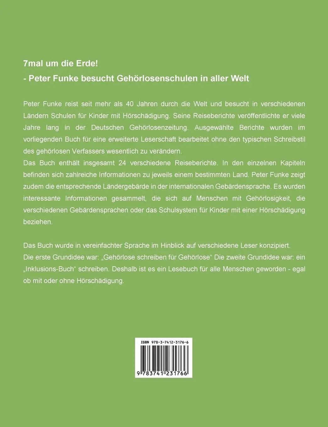 Rückseite: 9783741231766 | 7mal um die Erde | Herr Funke besucht Gehörlosenschulen in aller Welt