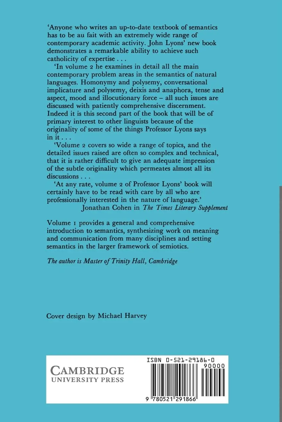 Rückseite: 9780521291866 | Semantics | Volume 2 | John Lyons | Taschenbuch | Englisch | 1977