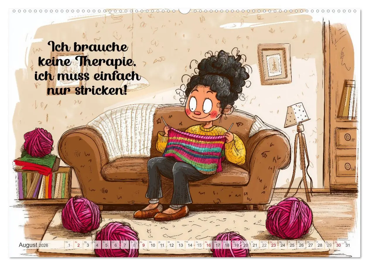 Bild: 9783457261866 | Wollfieber (Wandkalender 2026 DIN A2 quer), CALVENDO Monatskalender