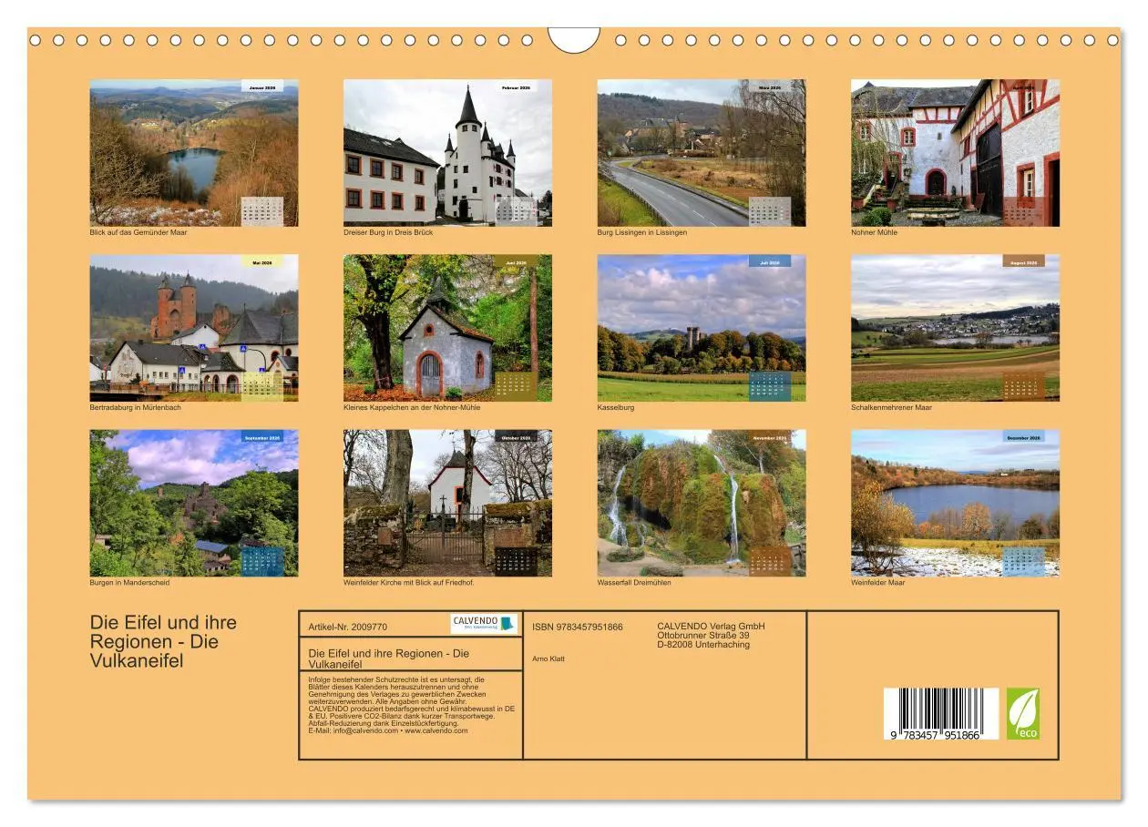 Bild: 9783457951866 | Die Eifel und ihre Regionen - Die Vulkaneifel (Wandkalender 2026...