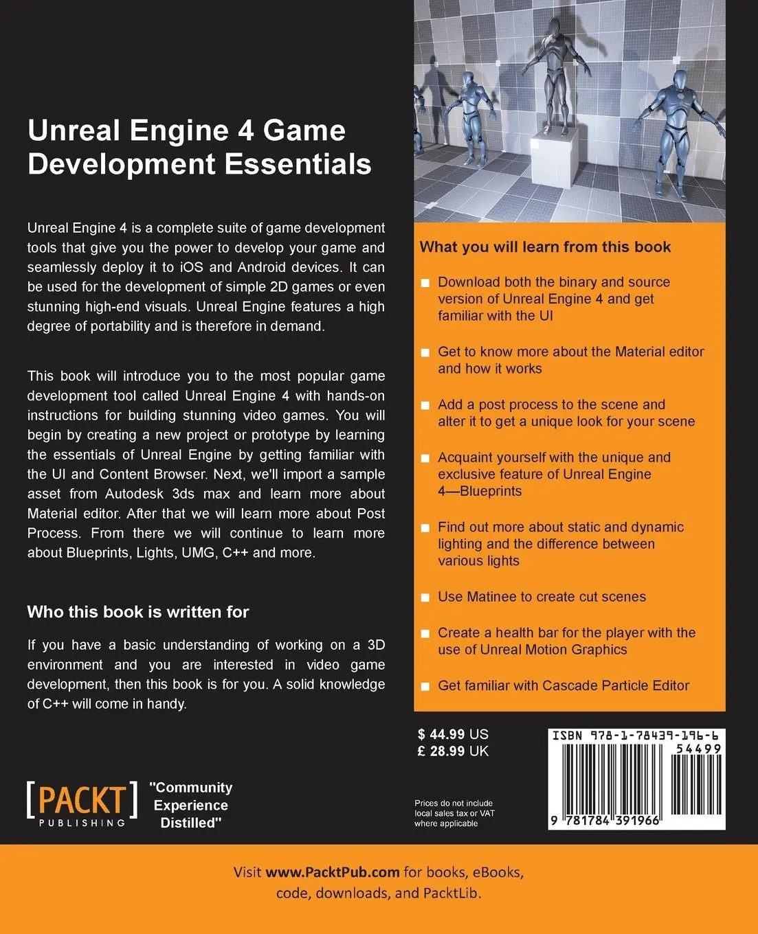 Rückseite: 9781784391966 | Unreal Engine 4 Game Development Essentials | Satheesh Pv | Buch