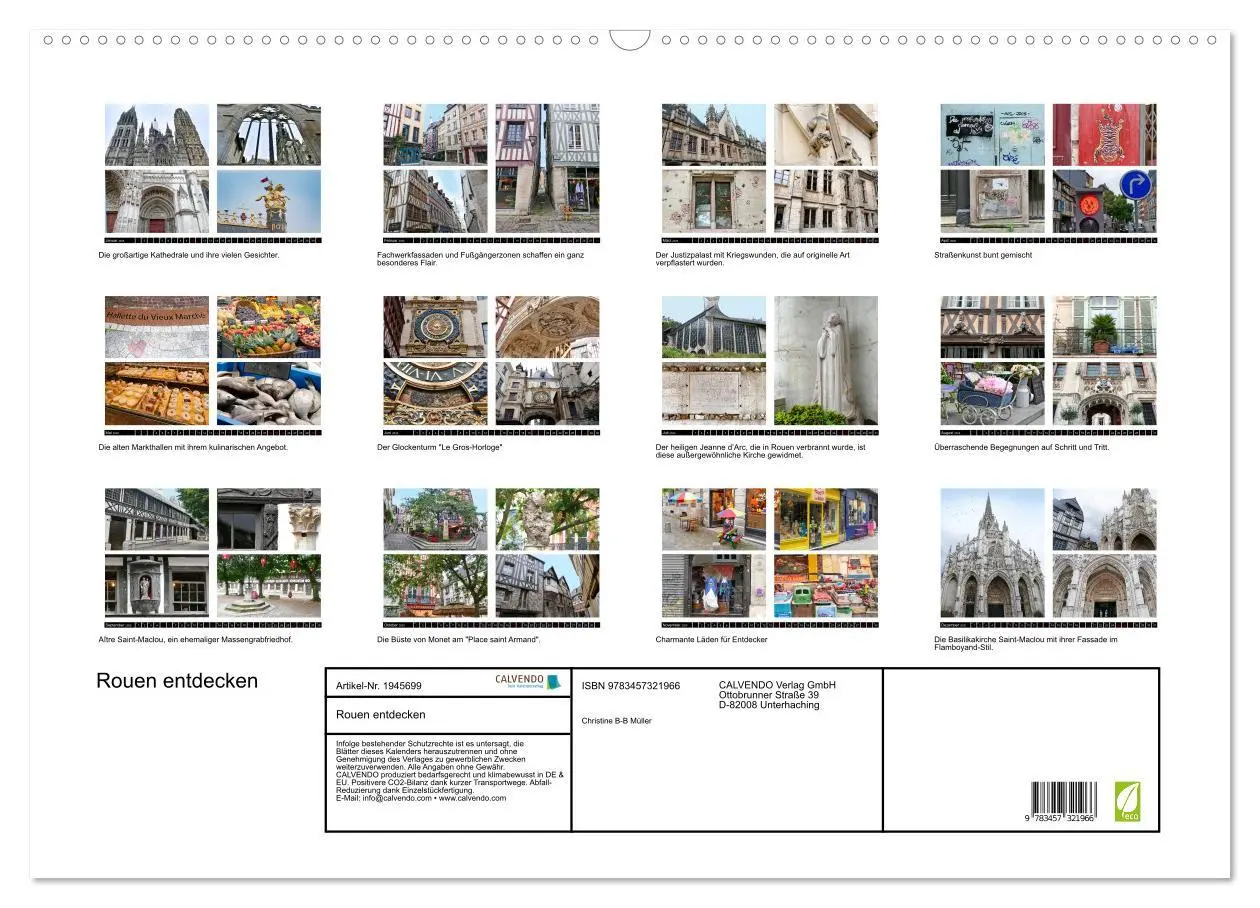 Bild: 9783457321966 | Rouen entdecken (Wandkalender 2026 DIN A2 quer), CALVENDO...