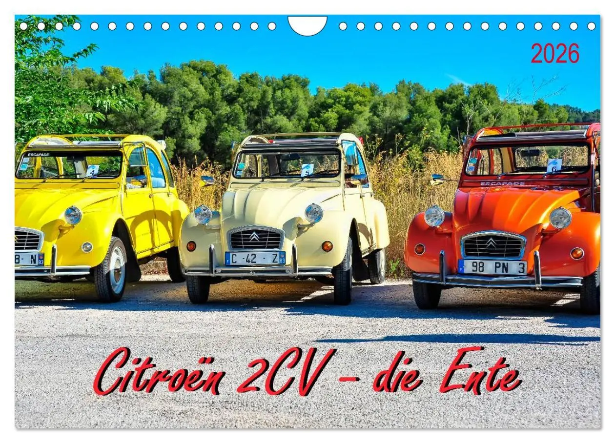 Cover: 9783516031966 | Citroën 2CV - die Ente (Wandkalender 2026 DIN A4 quer), CALVENDO...