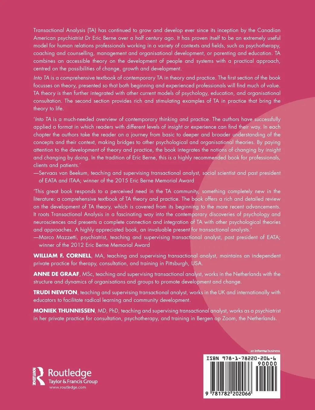Rückseite: 9781782202066 | Into TA | A Comprehensive Textbook on Transactional Analysis | Cornell