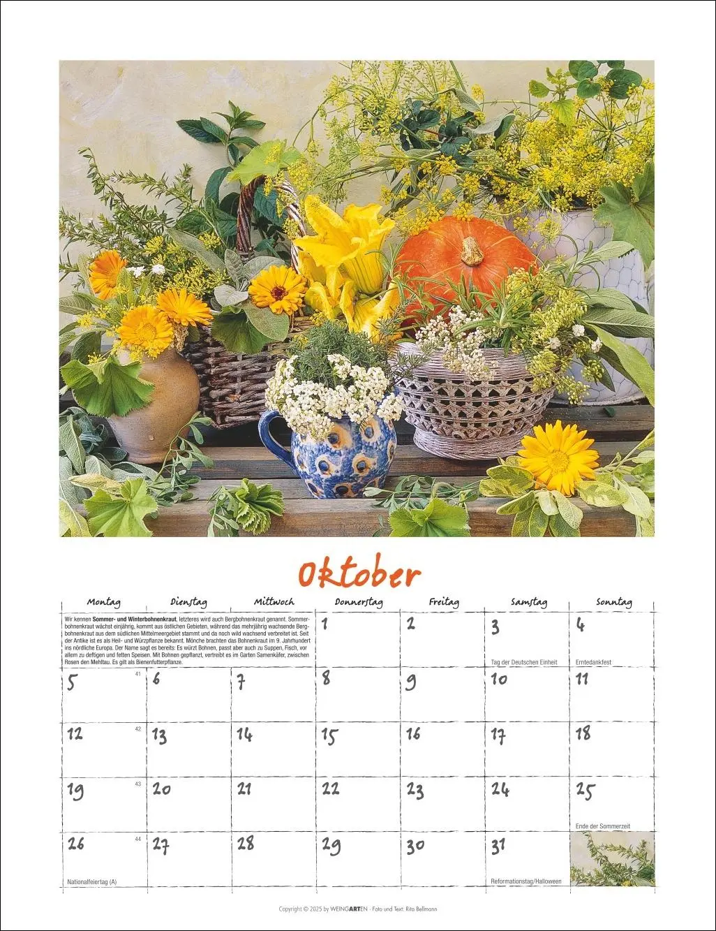 Bild: 9783839902066 | Augenschmaus Kalender 2026 - Gewürze und Kräuter rund ums Jahr | 14 S.