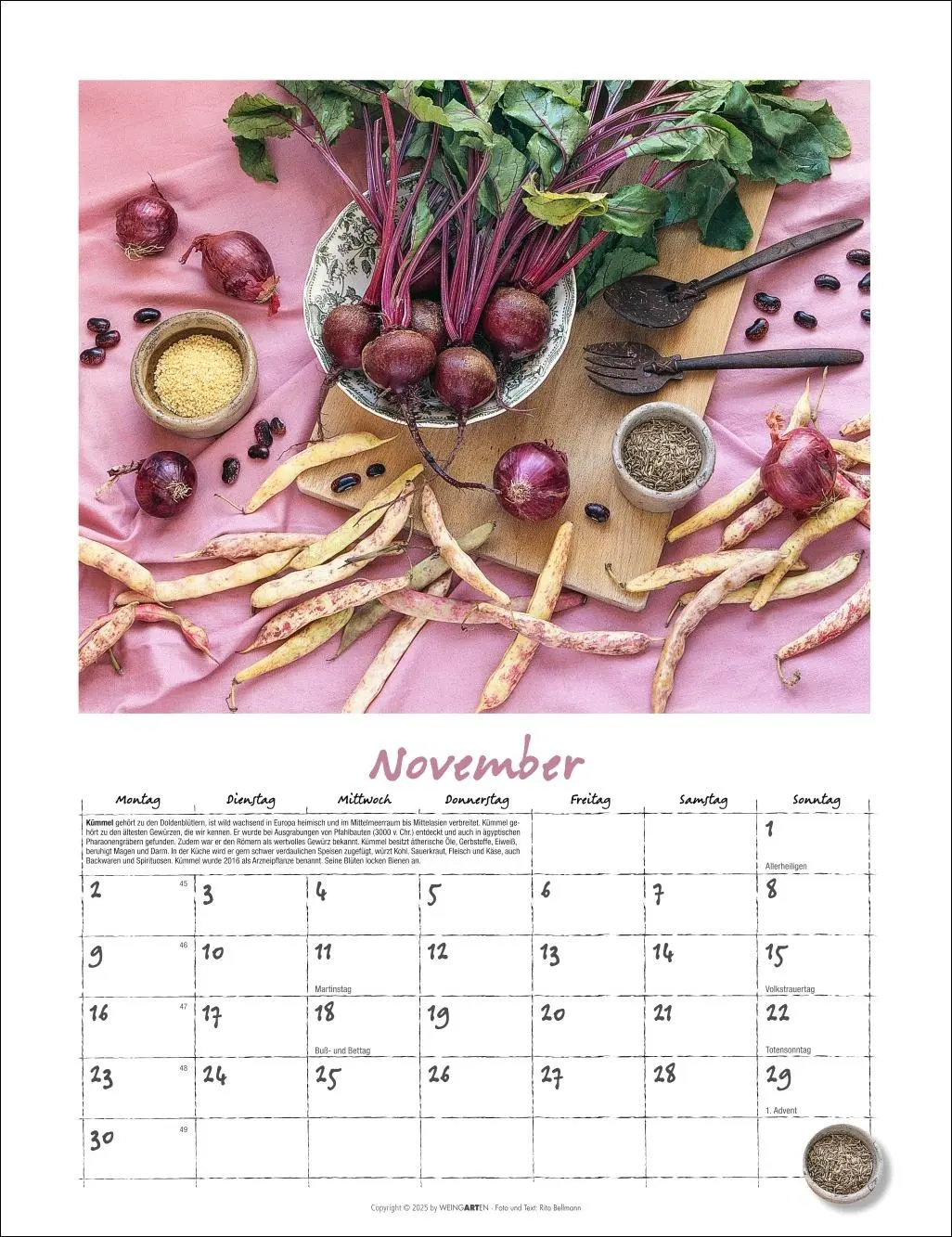Bild: 9783839902066 | Augenschmaus Kalender 2026 - Gewürze und Kräuter rund ums Jahr | 14 S.