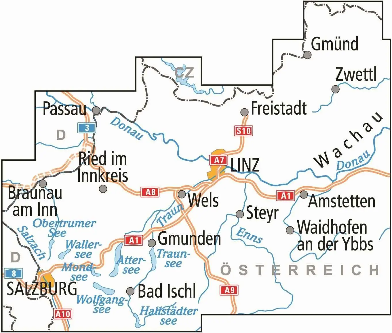 Bild: 9783969902066 | BVA ADFC Radtourenkarte Österreich Donautal Salzburg 1:150.000 | 2024