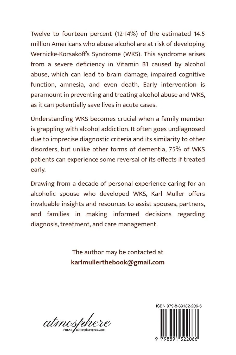 Rückseite: 9798891322066 | At Risk | A Journey with Alcohol Abuse and Korsakoff's Syndrome | Buch