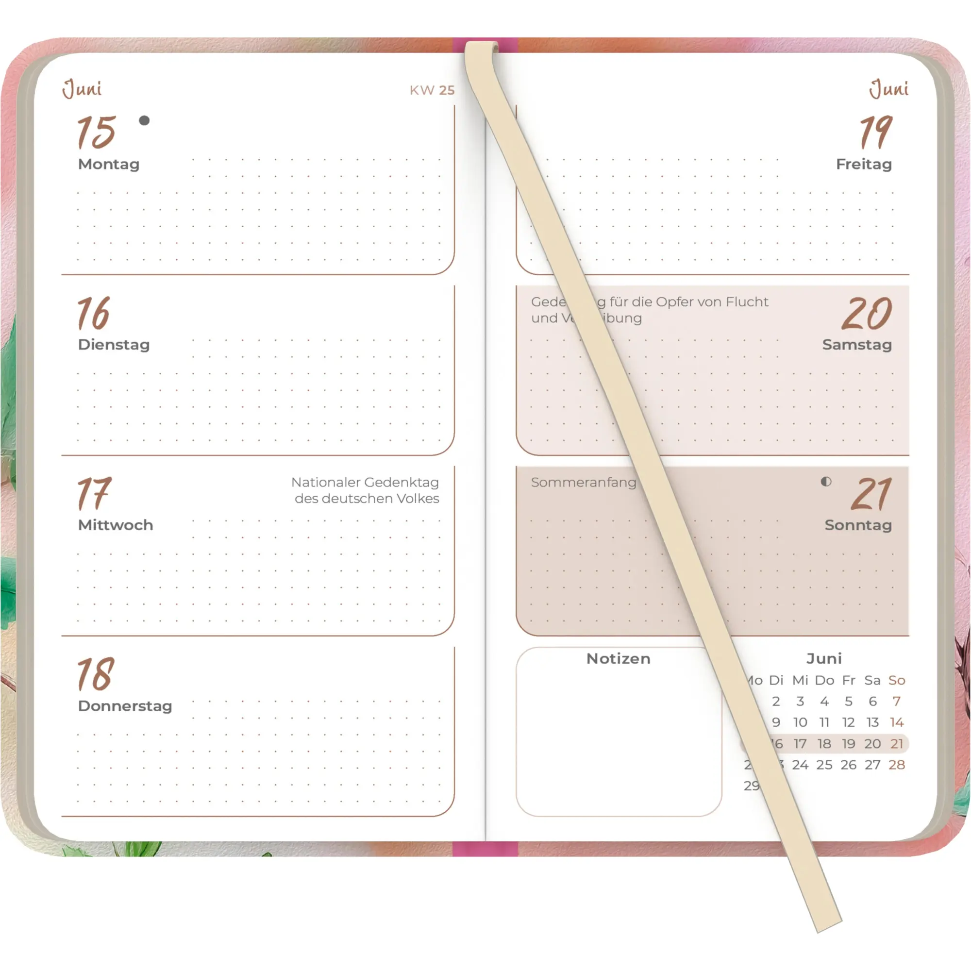 Bild: 4069095002166 | Lady Journal Slim Bird 2026 - Taschen-Kalender 9x15,6 cm - Weekly -...
