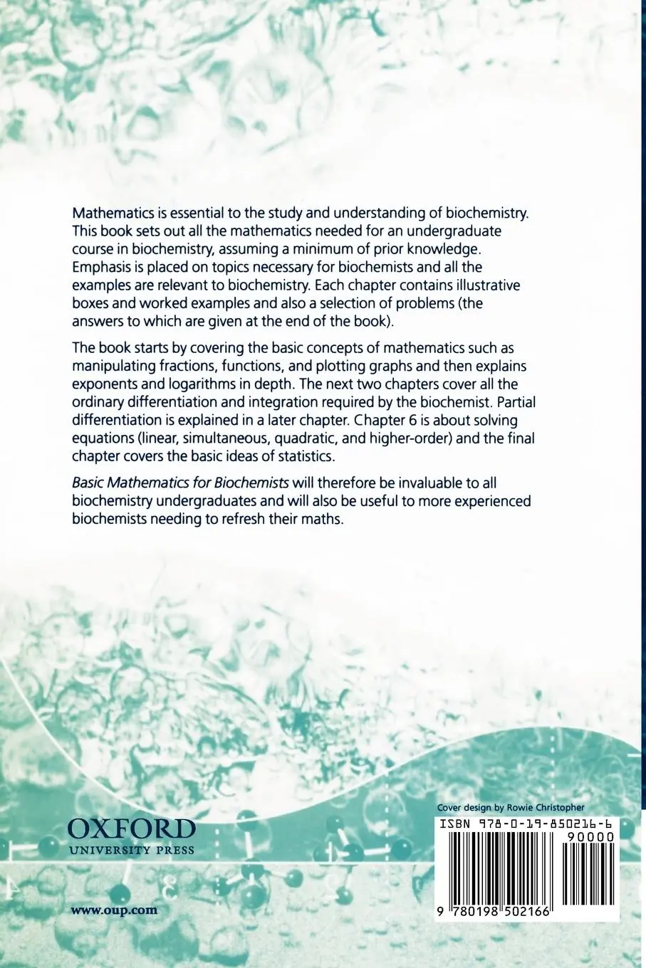 Rückseite: 9780198502166 | Basic Mathematics for Biochemists | Athel Cornish-Bowden | Taschenbuch