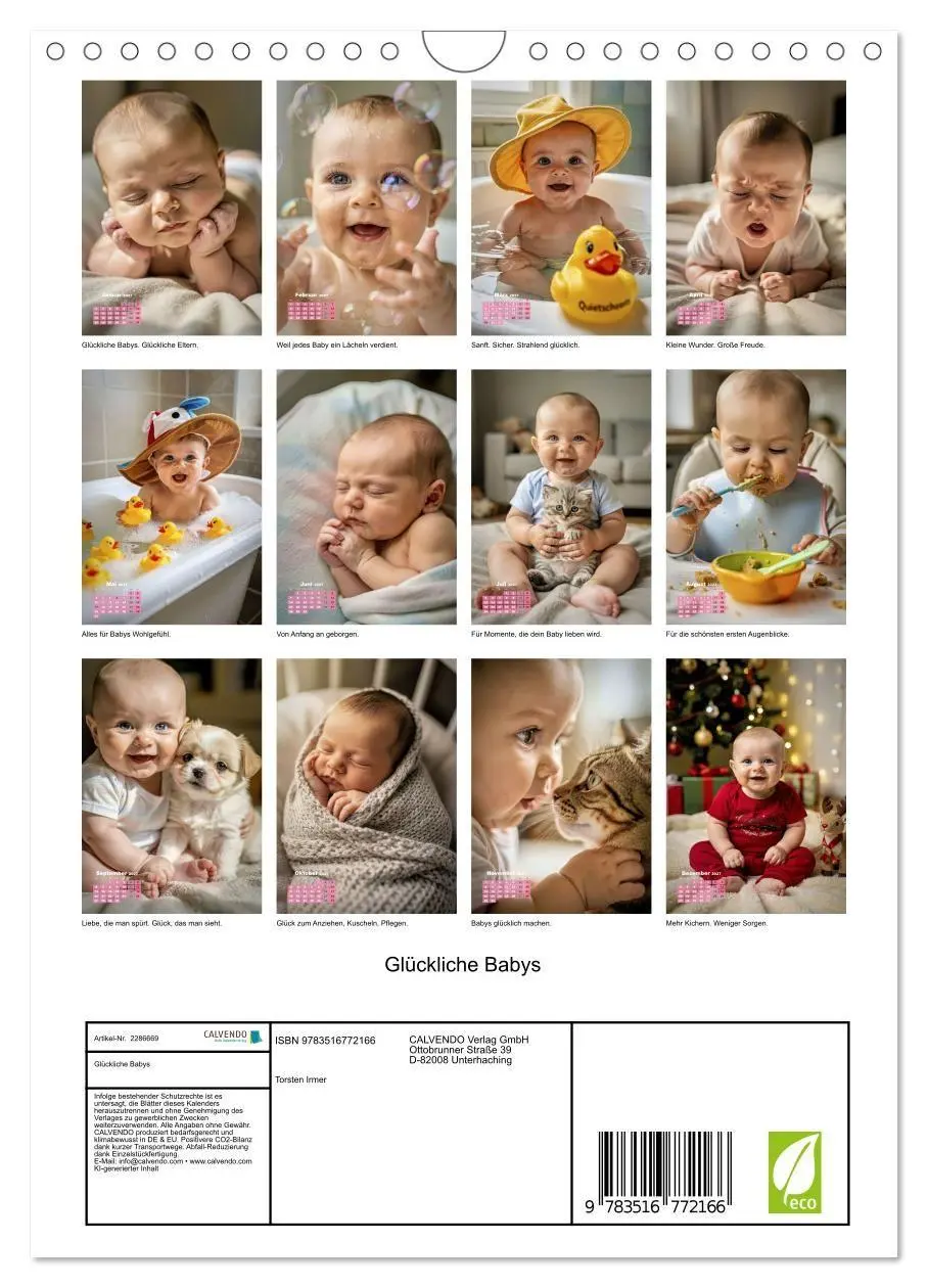 Bild: 9783516772166 | Glückliche Babys (Wandkalender 2027 DIN A4 hoch), CALVENDO...