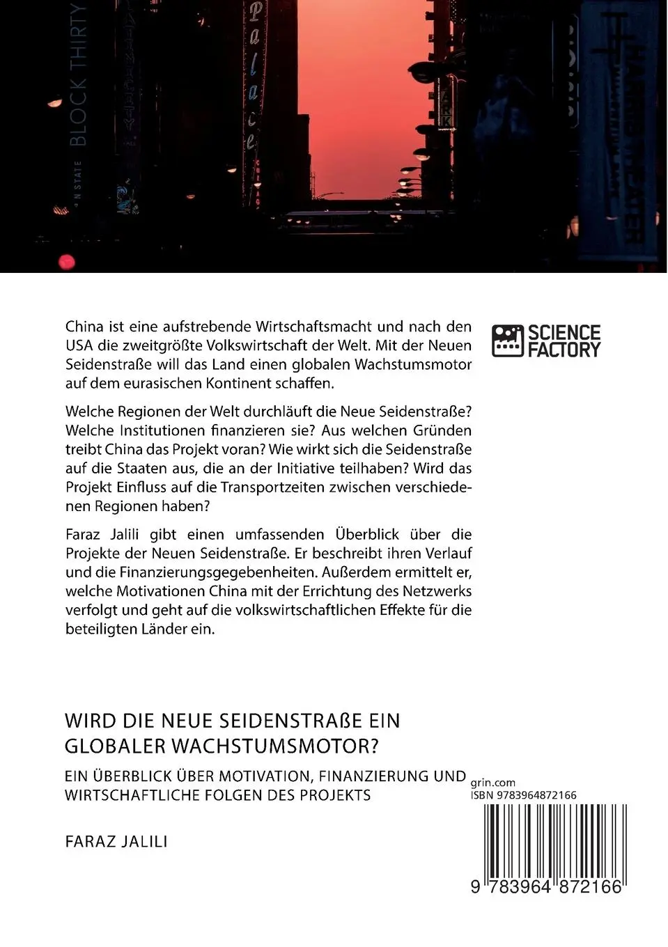 Rückseite: 9783964872166 | Wird die Neue Seidenstraße ein globaler Wachstumsmotor? Ein...