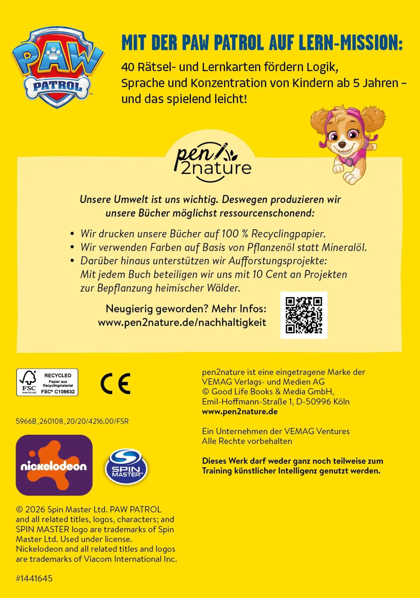 Bild: 9783987642166 | PAW Patrol Lernspaß 40 Karten | Pen2nature | Taschenbuch | 40 S.