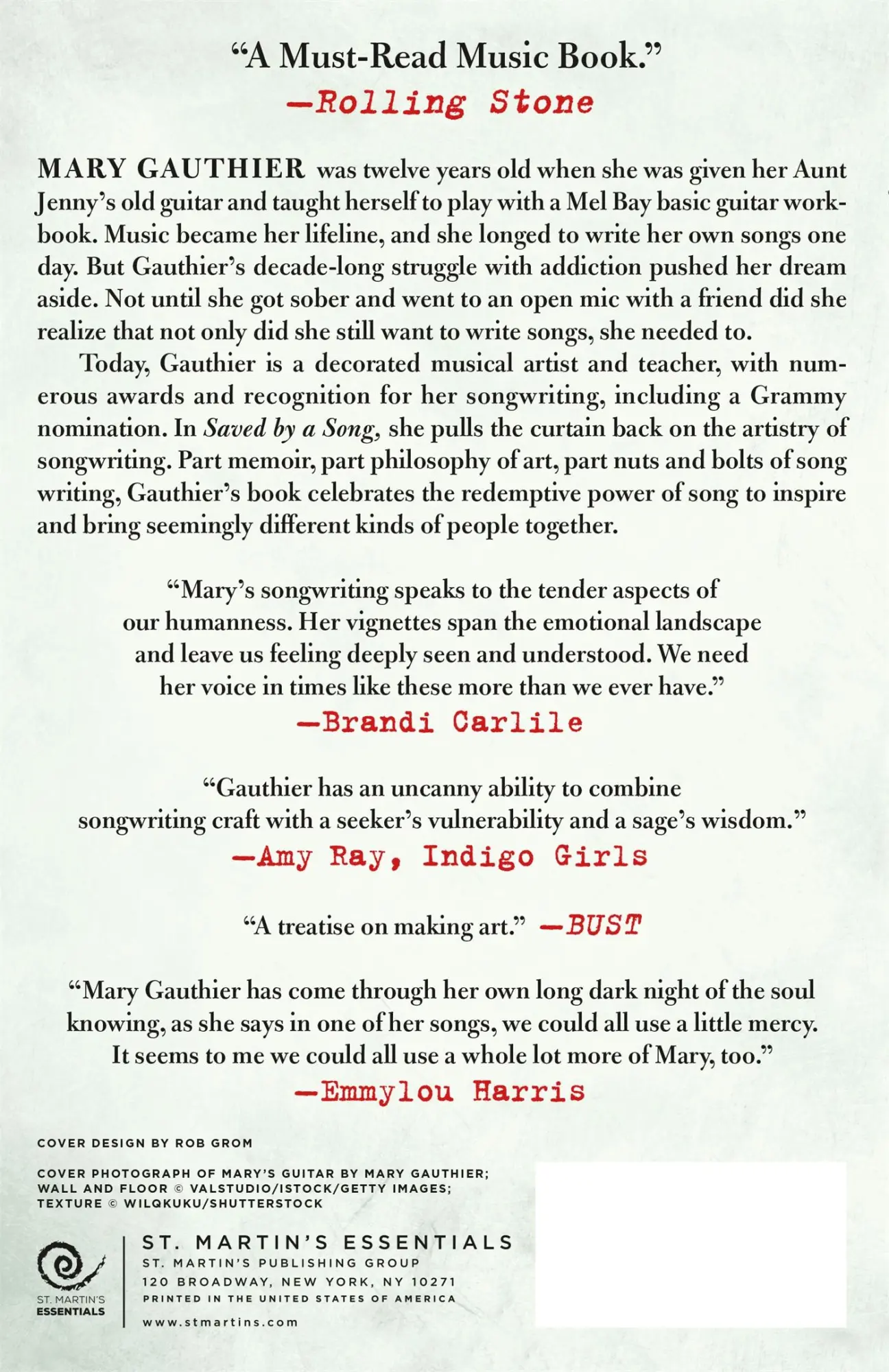 Rückseite: 9781250312266 | Saved by a Song | The Art and Healing Power of Songwriting | Gauthier