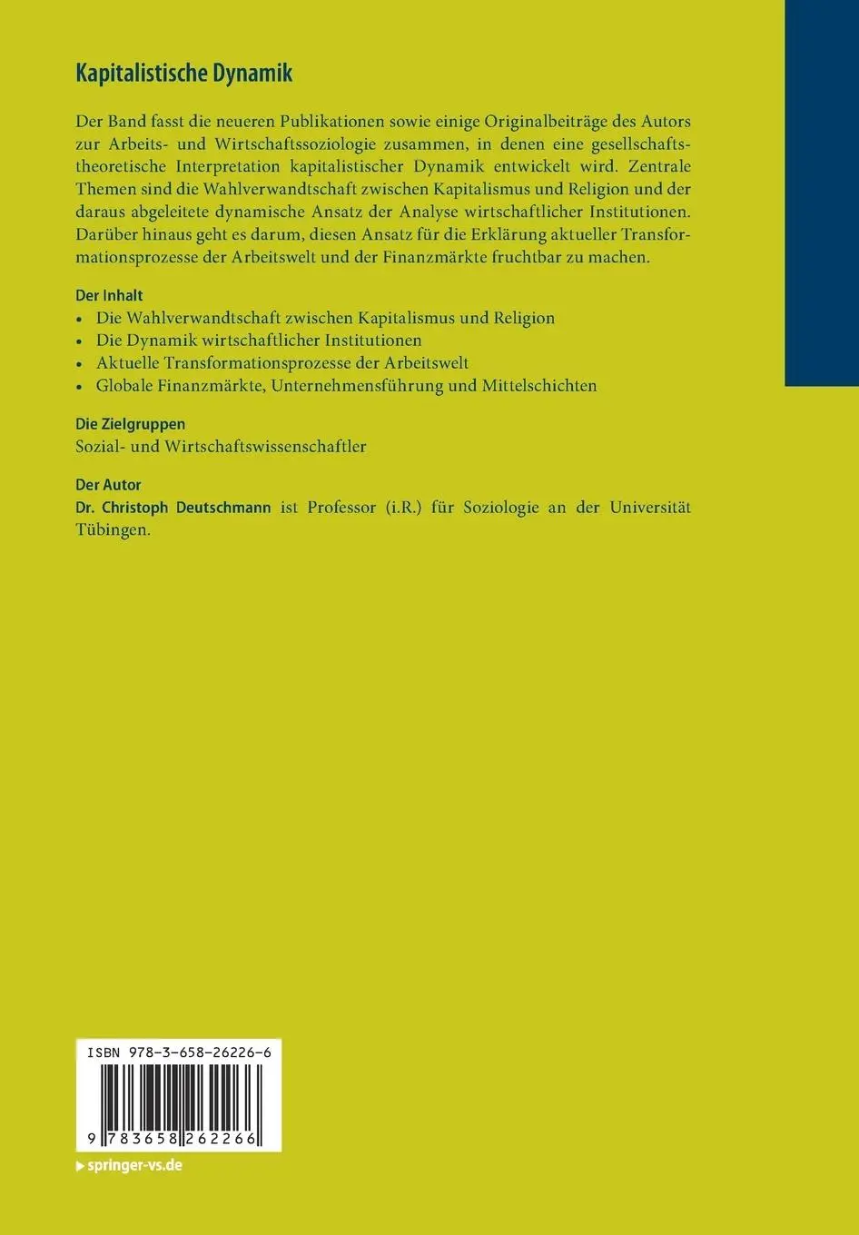 Rückseite: 9783658262266 | Kapitalistische Dynamik | Eine gesellschaftstheoretische Perspektive