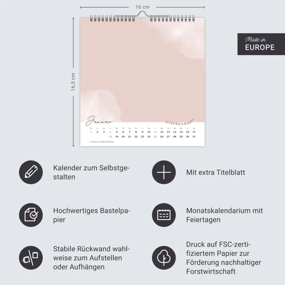 Bild: 9783756412266 | Kreativkalender zum Aufstellen Glücksmomente 2026 | Kalender | 14 S.