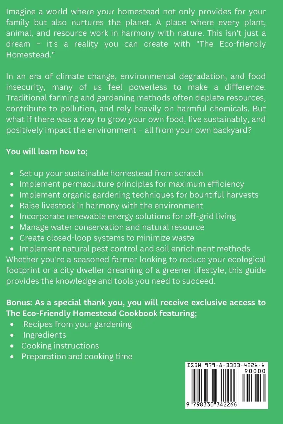 Rückseite: 9798330342266 | THE ECO-FRIENDLY HOMESTEAD | Joseph Marvel | Taschenbuch | Englisch