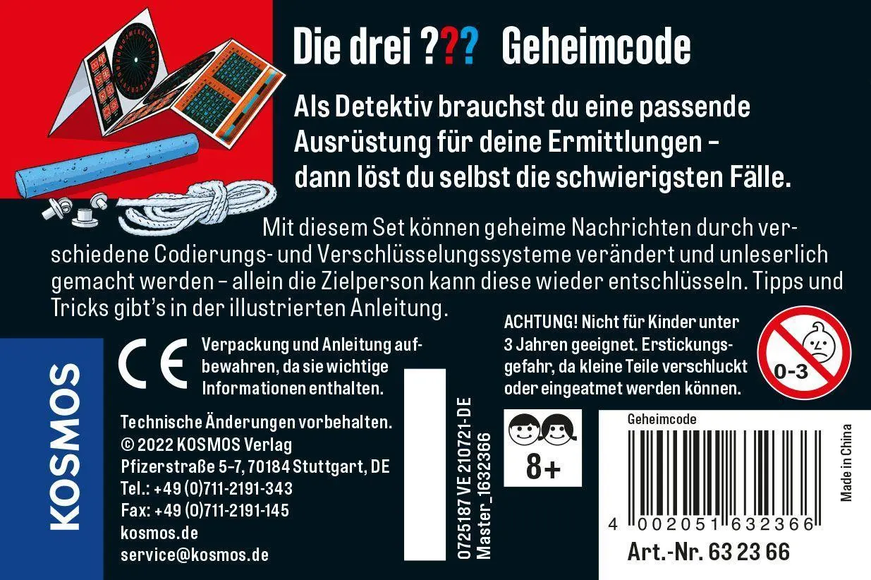 Bild: 4002051632366 | Die drei ??? Geheimcode | Detektiv-Set | Spiel | Die drei ??? | 632366