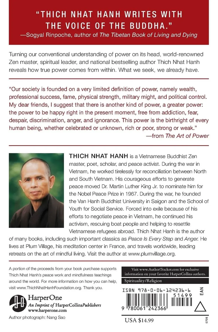Rückseite: 9780061242366 | The Art of Power | Thich Nhat Hanh | Taschenbuch | Englisch | 2008