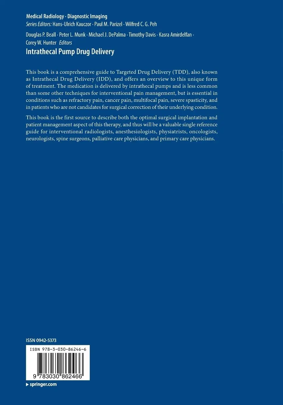 Rückseite: 9783030862466 | Intrathecal Pump Drug Delivery | Douglas P. Beall (u. a.) | Buch