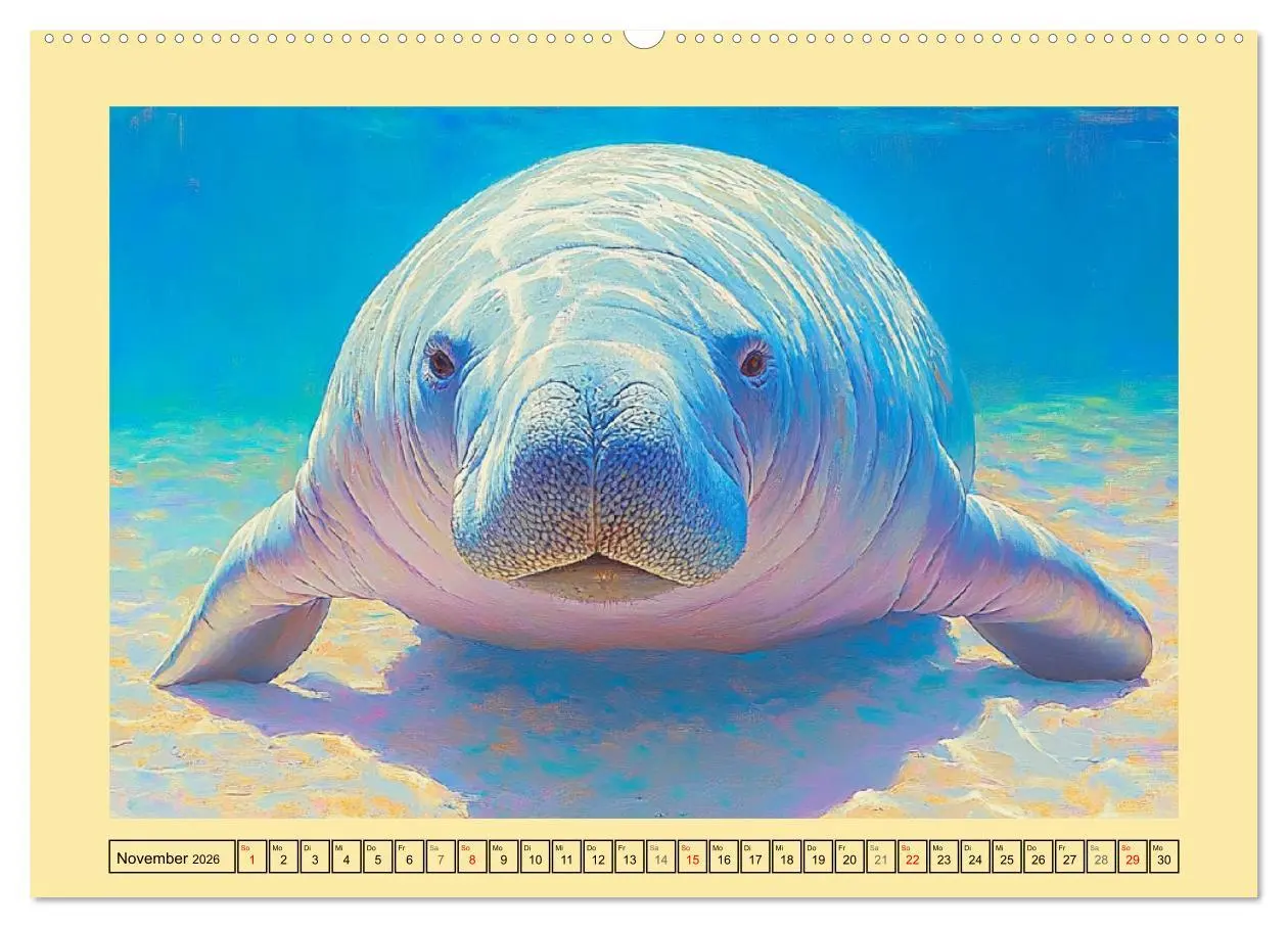 Bild: 9783457342466 | Manatee Paintings. Rundschwanzseekühe im Ölgemälde-Stil...