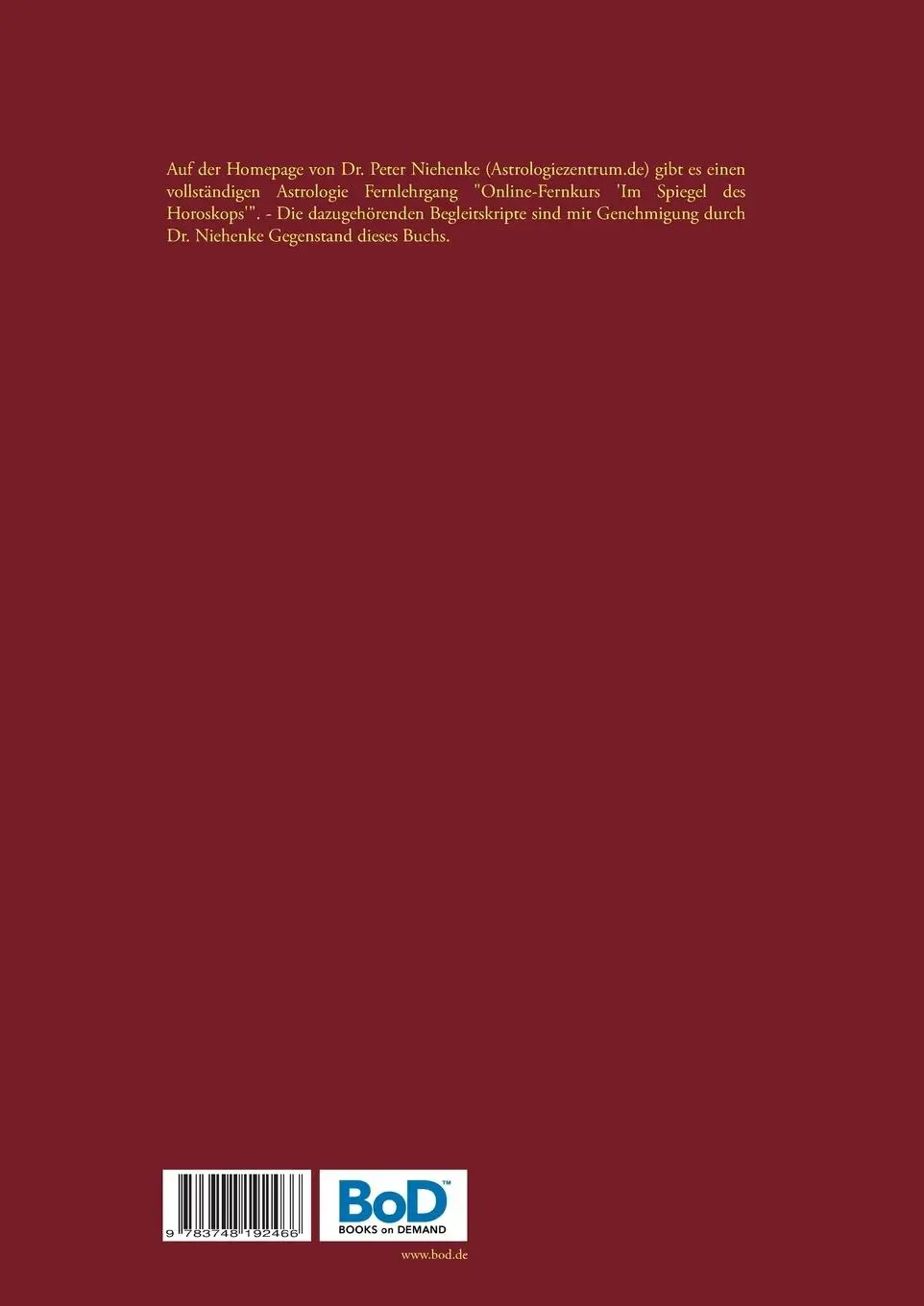 Rückseite: 9783748192466 | Astrologie Fernlehrgang "Online-Fernkurs 'Im Spiegel des Horoskops'"