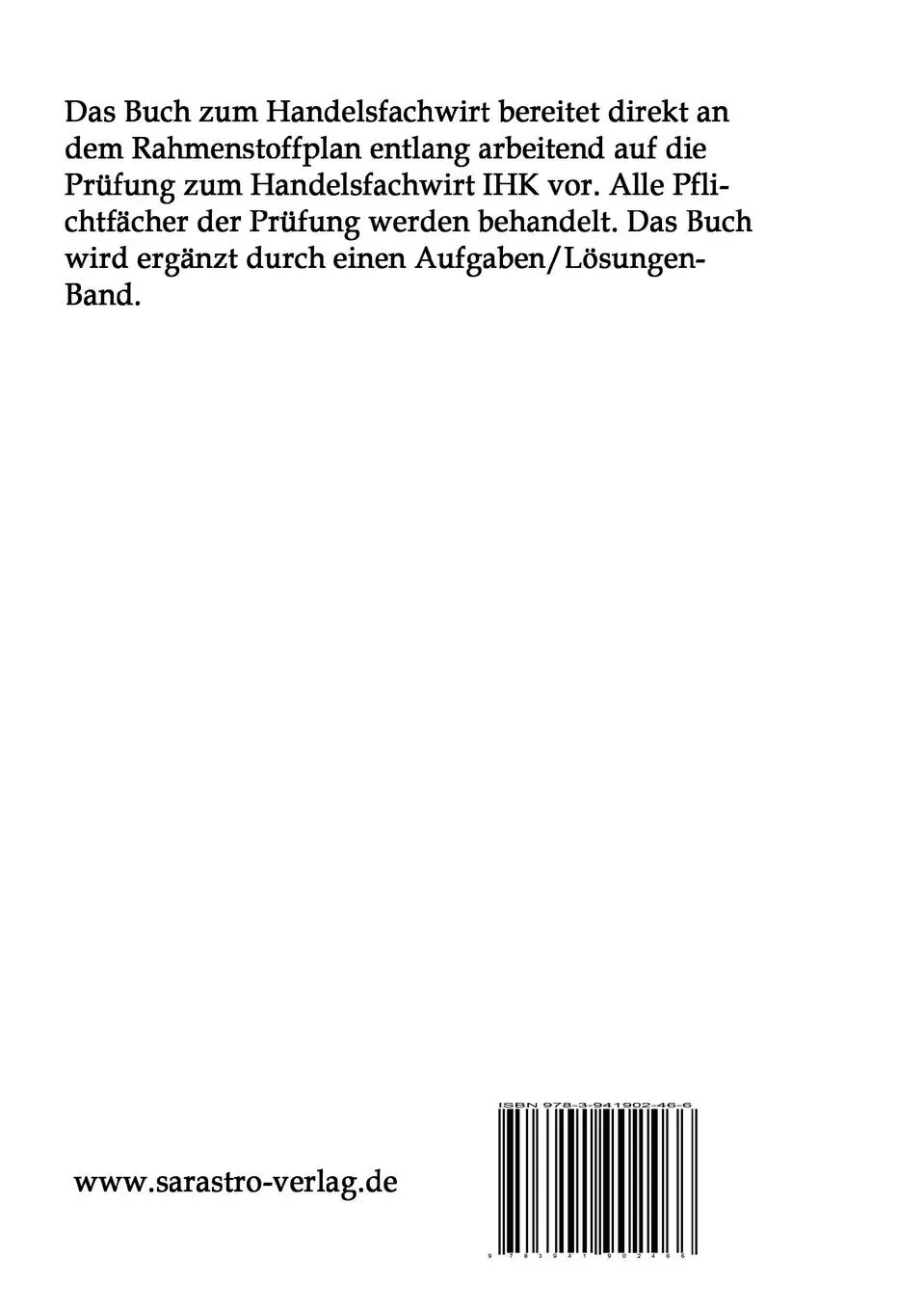 Rückseite: 9783941902466 | Handelsfachwirt - Das prüfungsrelevante Wissen | Band 1 | Padberg