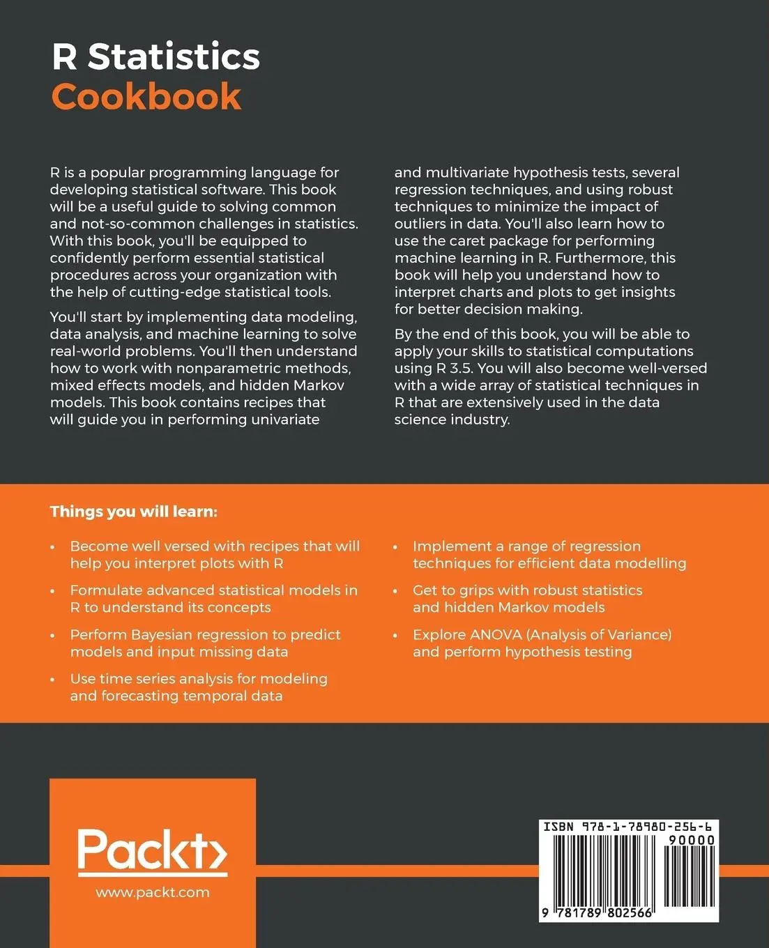 Rückseite: 9781789802566 | R Statistics Cookbook | Francisco Juretig | Taschenbuch | Englisch