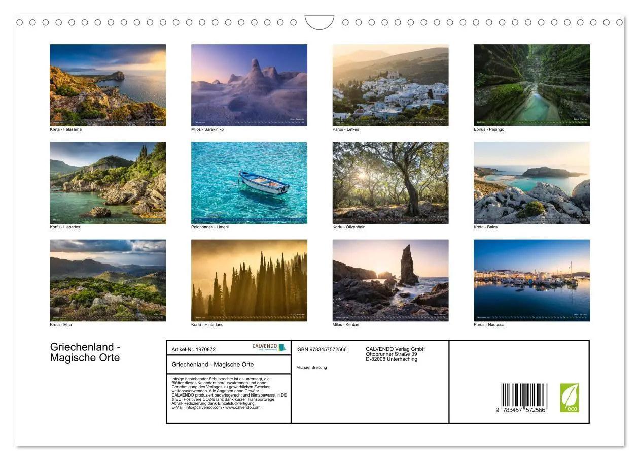 Bild: 9783457572566 | Griechenland - Magische Orte (Wandkalender 2026 DIN A3 quer),...