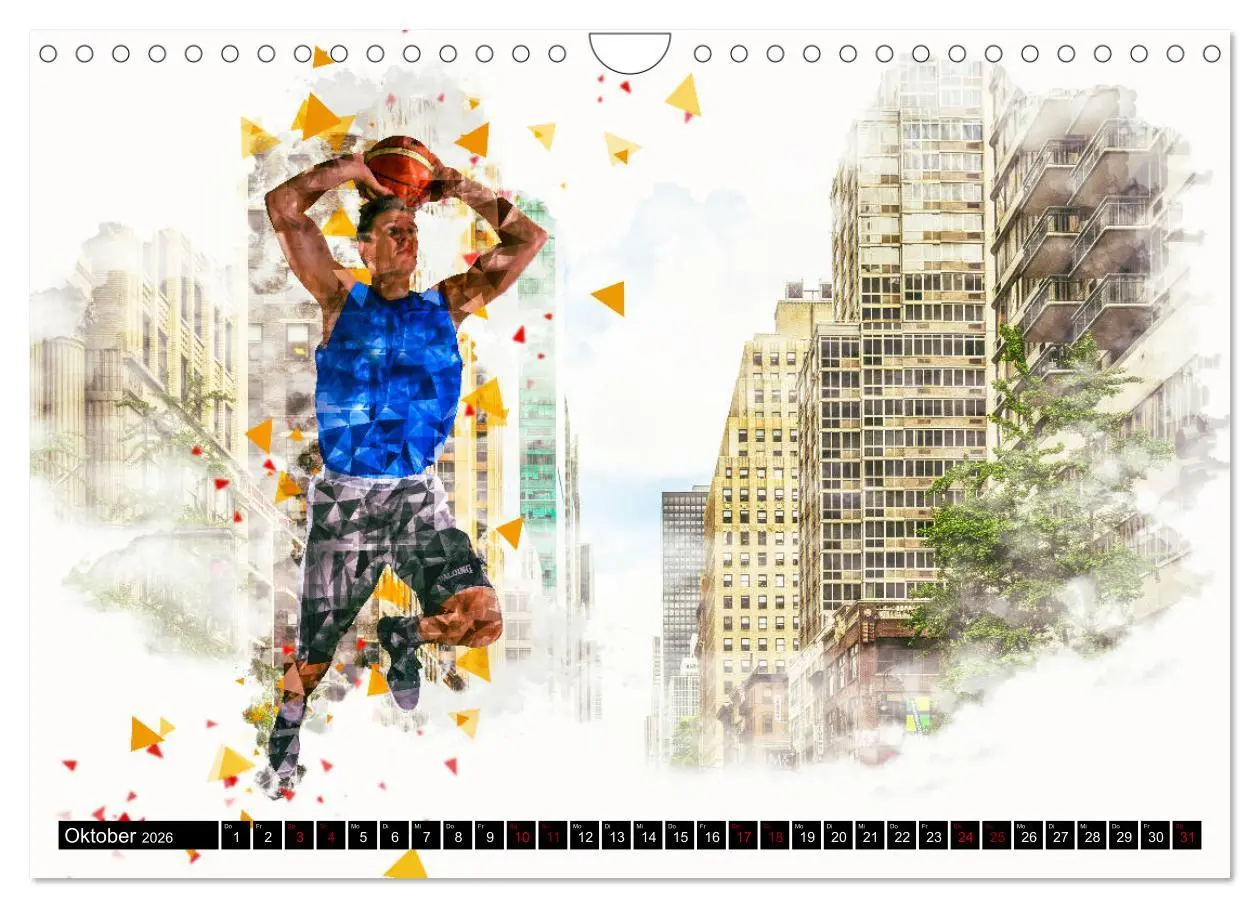 Bild: 9783457882566 | Basketball Art (Wandkalender 2026 DIN A4 quer), CALVENDO...