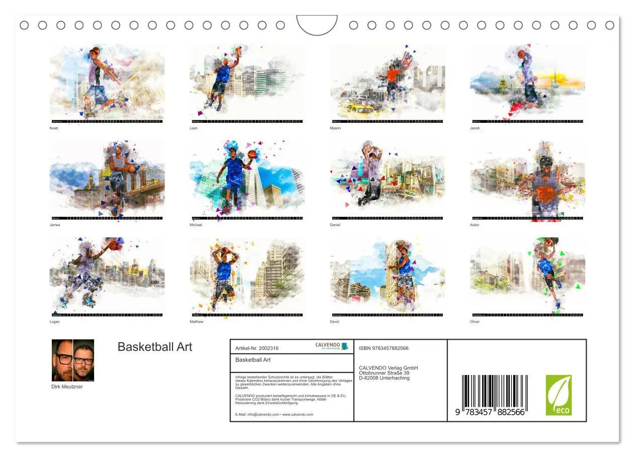 Bild: 9783457882566 | Basketball Art (Wandkalender 2026 DIN A4 quer), CALVENDO...