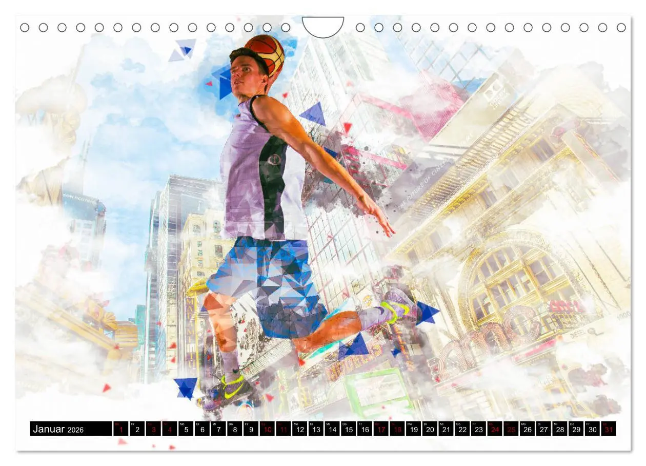 Bild: 9783457882566 | Basketball Art (Wandkalender 2026 DIN A4 quer), CALVENDO...