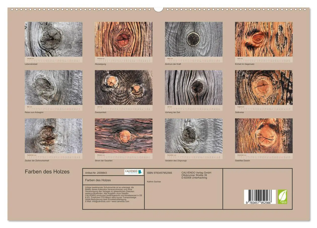 Bild: 9783457952566 | Farben des Holzes (hochwertiger Premium Wandkalender 2026 DIN A2...