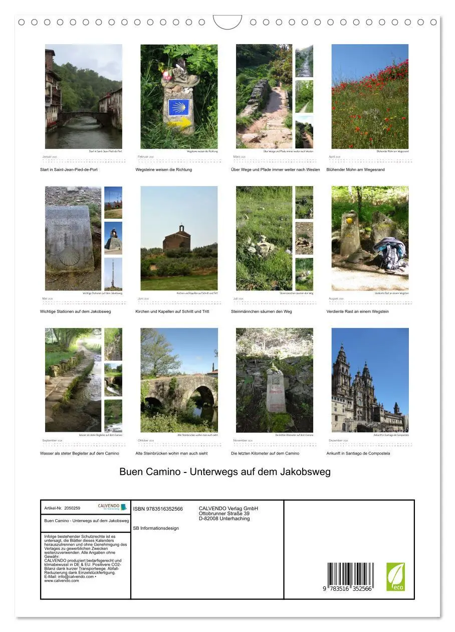 Bild: 9783516352566 | Buen Camino - Unterwegs auf dem Jakobsweg (Wandkalender 2026 DIN A3...