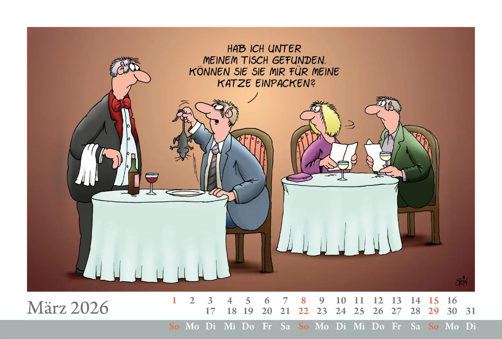 Bild: 9783830322566 | Uli Stein Tischkalender 2026: Monatskalender zum Aufstellen | Stein