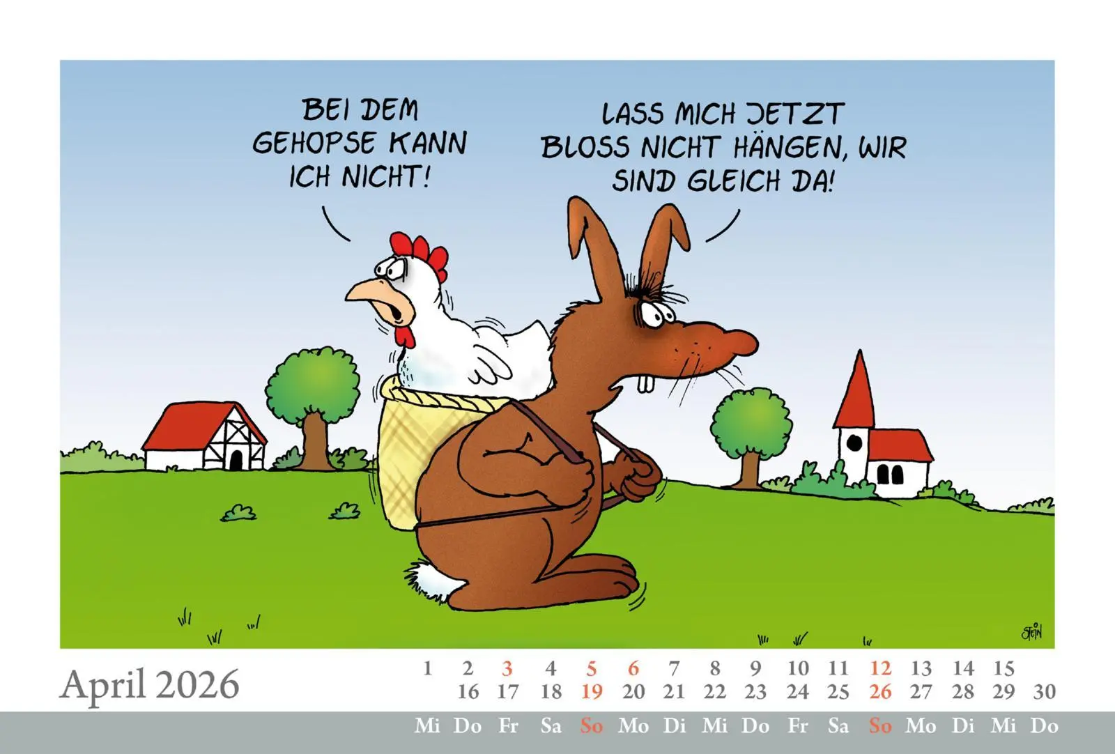 Bild: 9783830322566 | Uli Stein Tischkalender 2026: Monatskalender zum Aufstellen | Stein