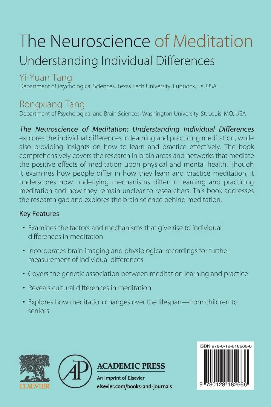 Rückseite: 9780128182666 | The Neuroscience of Meditation | Understanding Individual Differences