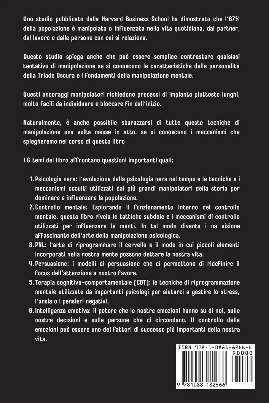 Rückseite: 9781088182666 | PSICOLOGIA NERA E MANIPOLAZIONE MENTALE | Samuel Goleman | Taschenbuch
