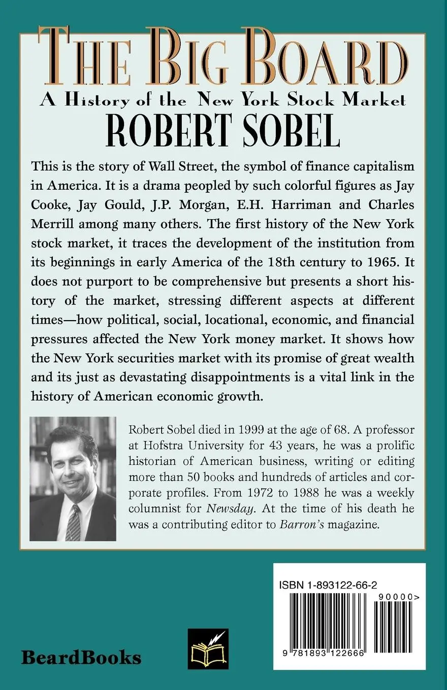 Rückseite: 9781893122666 | The Big Board: A History of the New York Stock Market | Robert Sobel