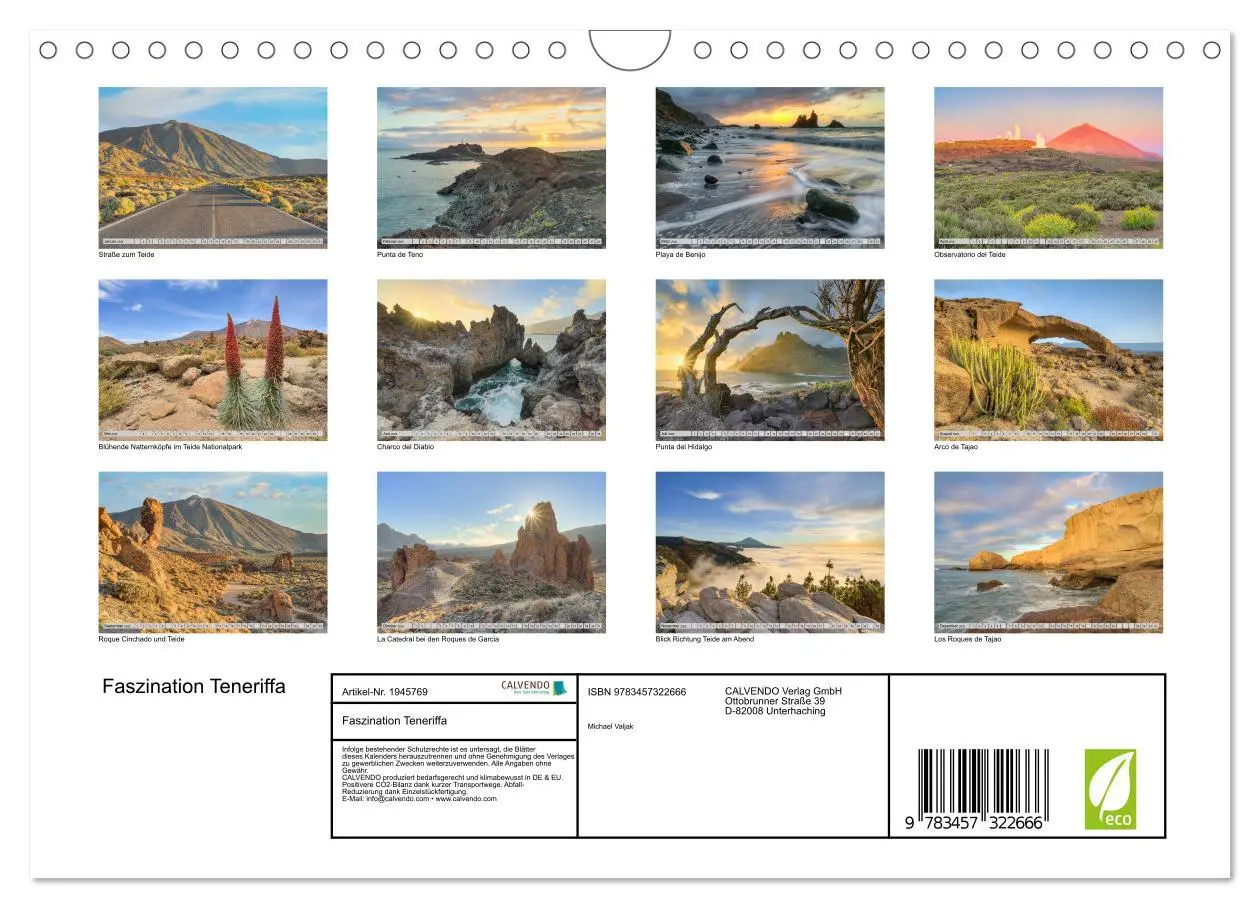 Bild: 9783457322666 | Faszination Teneriffa (Wandkalender 2026 DIN A4 quer), CALVENDO...