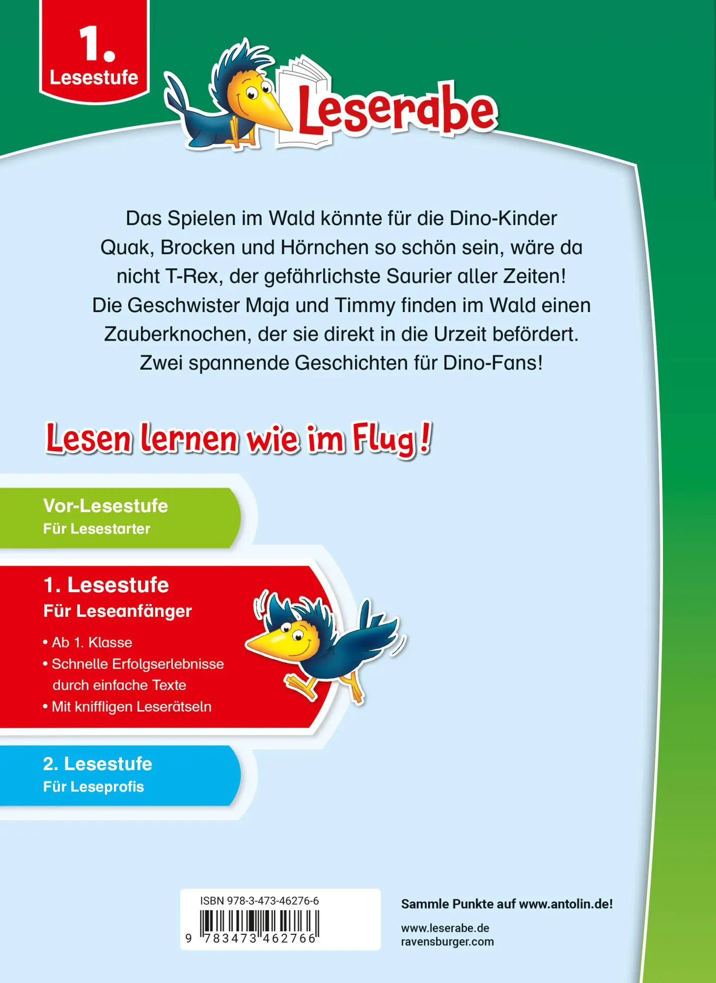 Rückseite: 9783473462766 | Leserabe - Sonderausgaben - Rabenstarke Dinogeschichten für Erstleser
