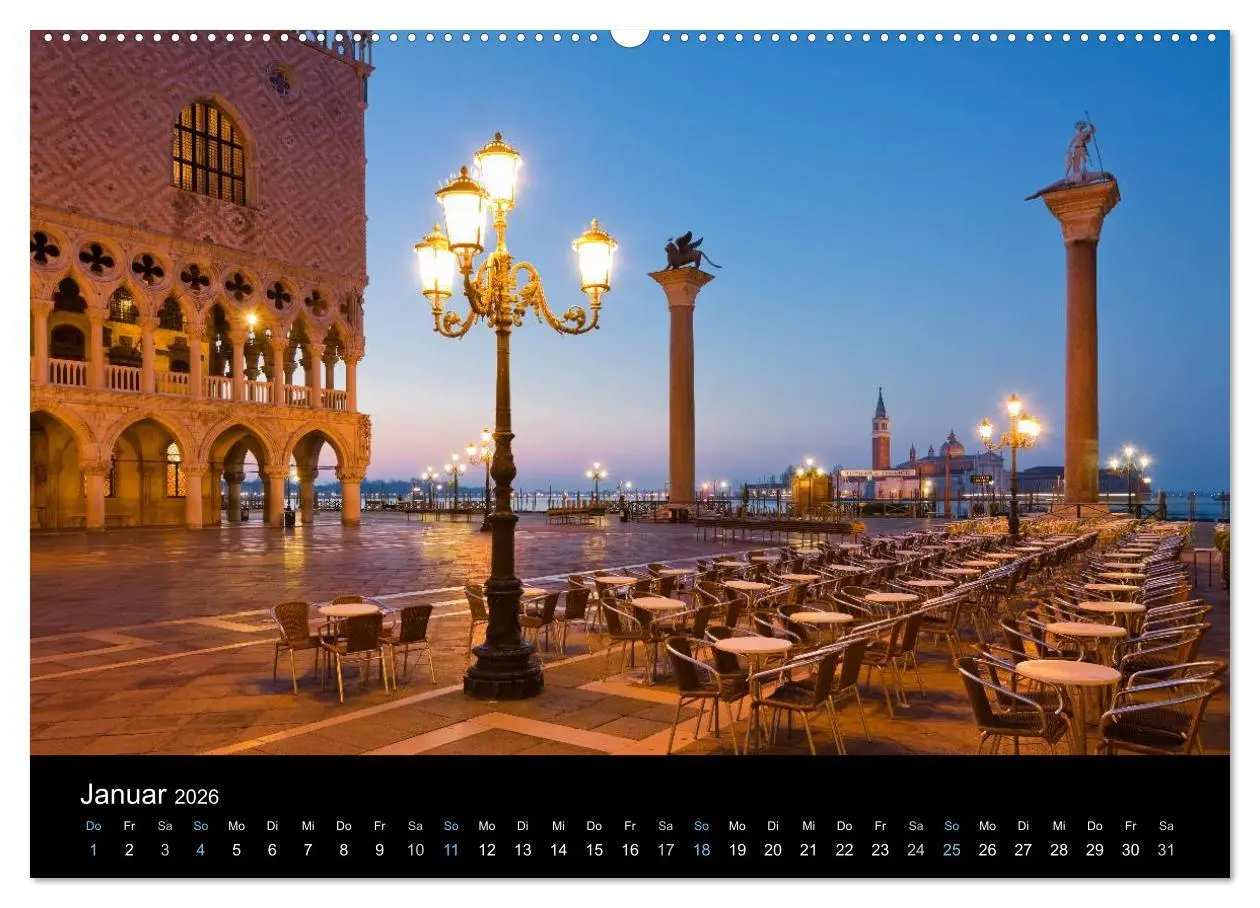 Bild: 9783516022766 | Venedig bei Nacht 2026 (Wandkalender 2026 DIN A2 quer), CALVENDO...