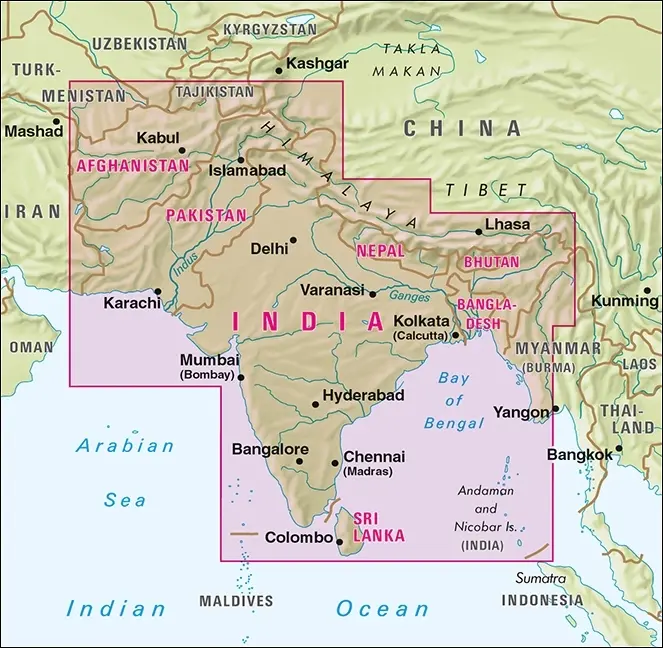 Bild: 9783865742766 | Nelles Map Landkarte India | (Land-)Karte | Mehrfarbendruck. Gefalzt