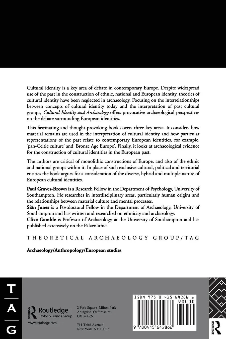 Rückseite: 9780415642866 | Cultural Identity and Archaeology | P. Graves-Brown (u. a.) | Buch
