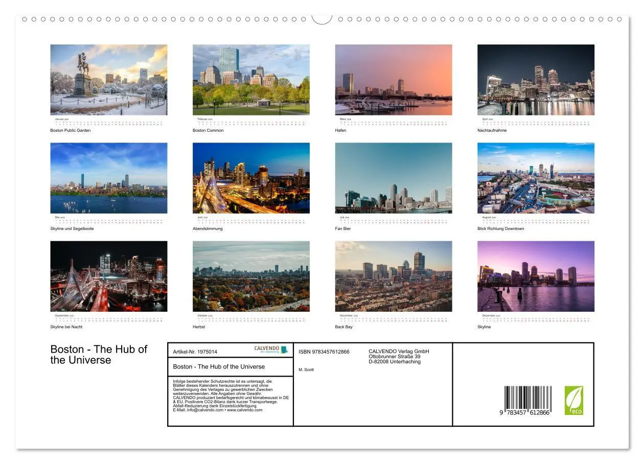 Bild: 9783457612866 | Boston - The Hub of the Universe (Wandkalender 2026 DIN A2 quer),...