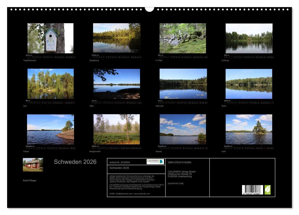 Bild: 9783516182866 | Schweden 2026 (Wandkalender 2026 DIN A2 quer), CALVENDO Monatskalender