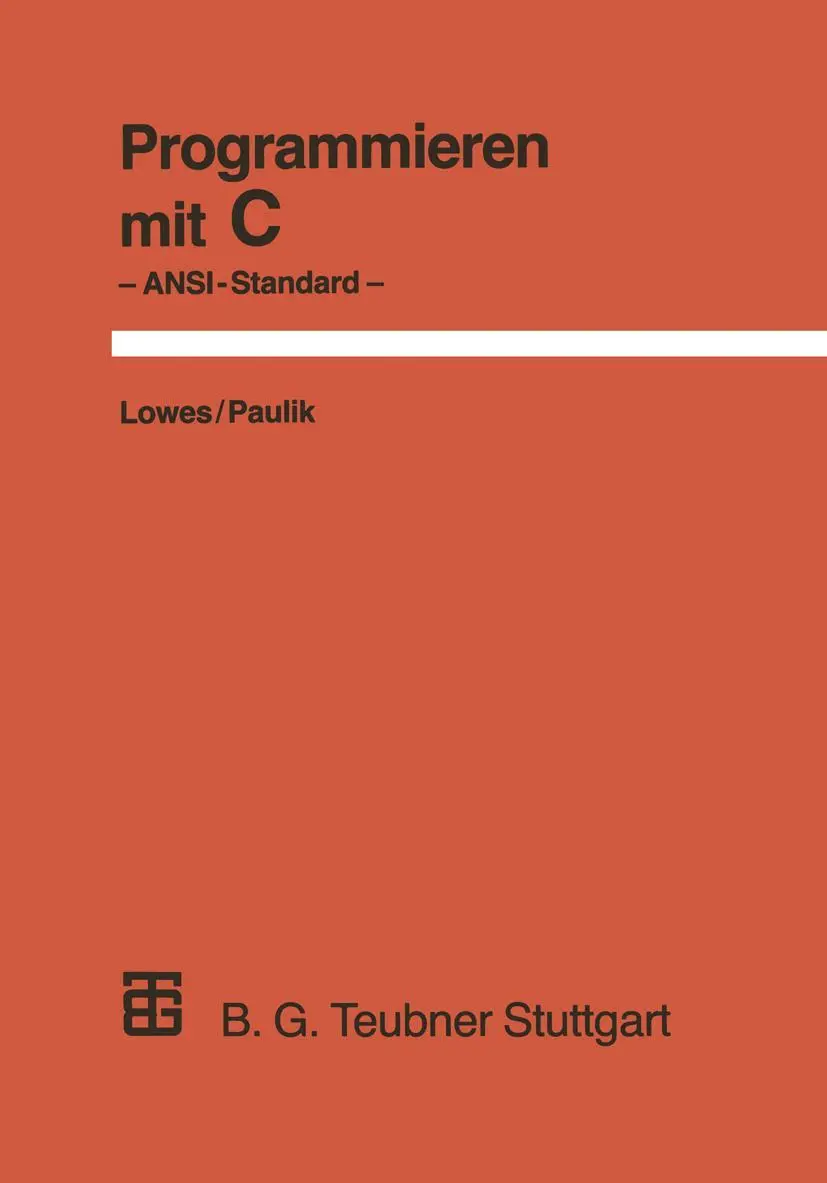 Cover: 9783519222866 | Programmieren mit C | Ansi Standard | Augustin Paulik (u. a.) | Buch