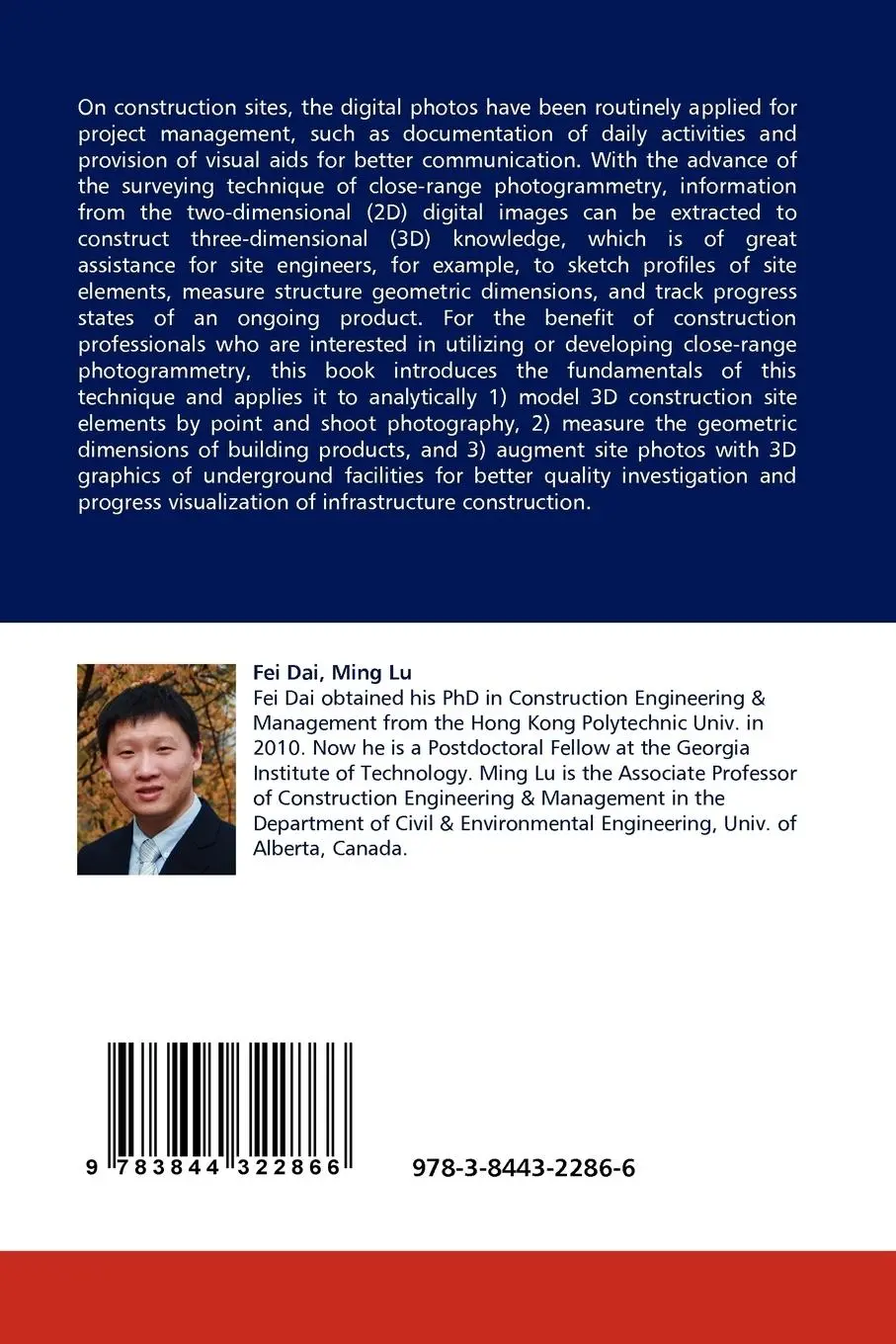 Rückseite: 9783844322866 | Applied Close-Range Photogrammetry in Construction | Fei Dai (u. a.)